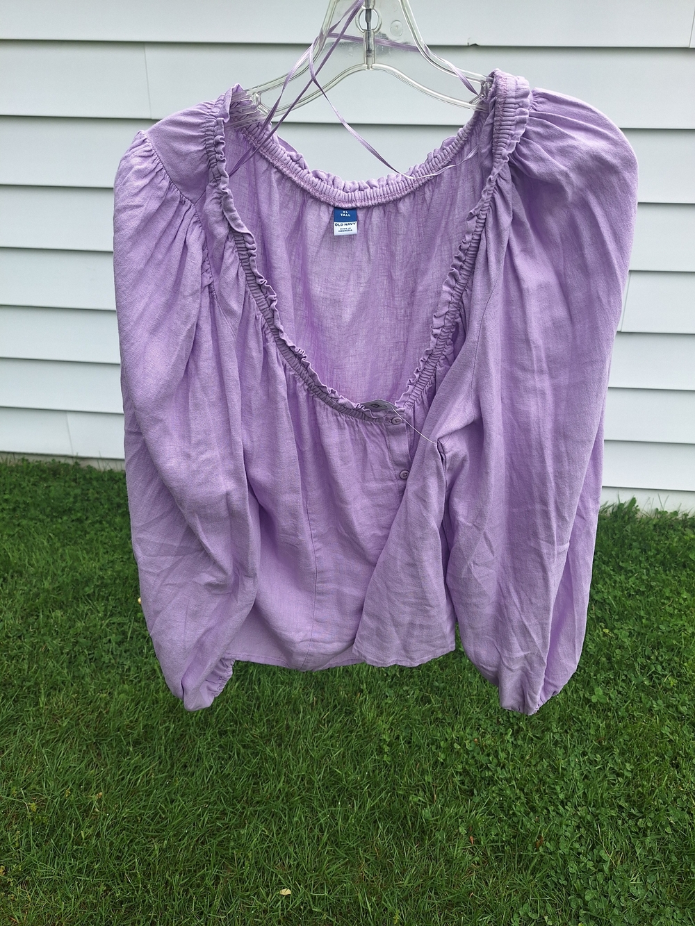 NWT Old Navy Lavender Peasant Blouse with Ruffle Neckline Size XXL Tall